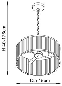 Endon 106282 - Lustră cu lanț RIDGETON 3xE14/6W/230V alamă