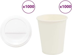 vidaXL Cești de cafea din hârtie cu capace 1000 buc 8oz 200ml