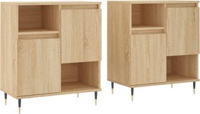 vidaXL Servante, 2 piese, stejar sonoma, lemn prelucrat