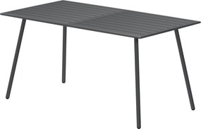 Outsunny Masa de gradina pentru 6 persoane cu blat cu lamele pentru gradina, terasa, balcon, 150 x 80 x 74 cm, gri | Aosom Romania