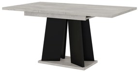 Masă de sufragerie Mulnu (gri deschis + Negru) (pentru 4 până la 6 persoane). 1055225