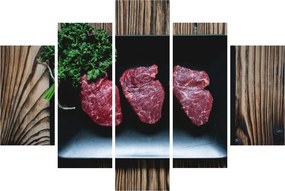 Tablou cu carne pe farfurie (150x105 cm)