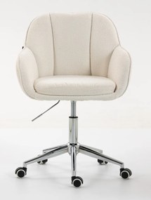 HR2055K Scaun Crem din Boucle cu Bază Cromata