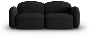 Canapea Blair cu 2 locuri si tapiterie din tesatura structurala, negru
