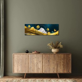 Tablou - Peisaj, cerb (cu ceas) (90x30 cm)