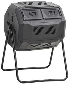 vidaXL Recipient de compost de grădină, negru, 73x64x95 cm, 160 L