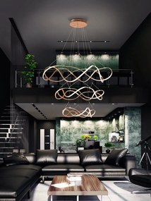 Lustra LED dimabila XXL pentru casa scarii design lux 110cm Molly aurie
