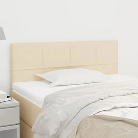 vidaXL Tăblie de pat, crem, 80x5x78/88 cm, textil