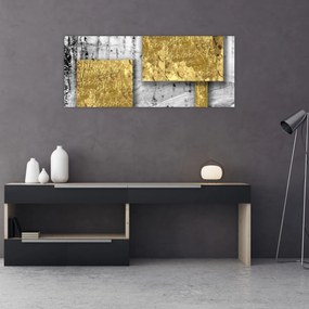 Tablou - Pătrate de aur N⁰3 (120x50 cm)