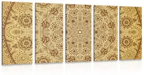 Tablou 5-piese Mandala ornamentală cu dantelă
