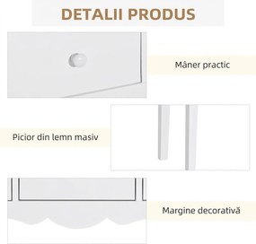 HOMCOM Masă Consolă Modernă cu 3 Sertare, Consolă de Intrare din MDF, pentru Hol, Sufragerie, 100x32x85 cm, Alb | Aosom Romania