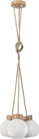 Lustră pe cablu LOOMIS, 3xE27/15W/230V, 130 cm, bej/stejar