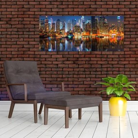 Tablou cu Manhattan noaptea (120x50 cm)