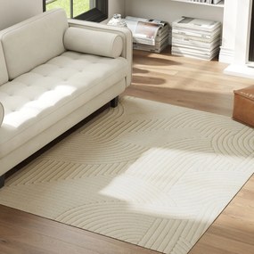 HOMCOM Covor Fabricat Mecanic, 15 mm inalt, Versatil, Anti-Alunecare, Alb Crem | Aosom Romania