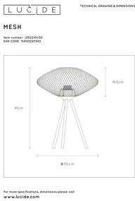 Lampă de masă MESH 1xE27/40W/230V neagră Lucide 21523/01/30
