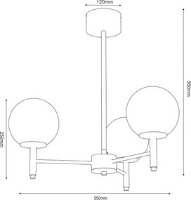 Lustră pe tijă AWINION 3xE27/15W/230V