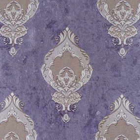 Tapet dormitor violet, vinil pe suport de hartie clasic, model Aristocrat