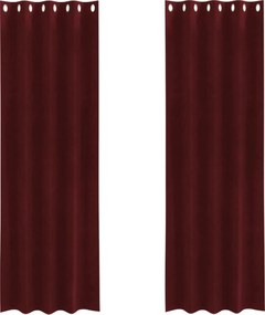 vidaXL Perdele opace 2 pcs Roșu Vin 140 x 225 cm Catifea