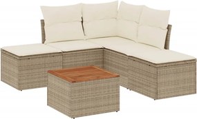 vidaXL Set canapele de grădină cu perne, 6 piese, bej, poliratan