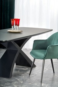 Set masa extensibila Silvestro L180-220 cm + 4 scaune K468 velvet verde