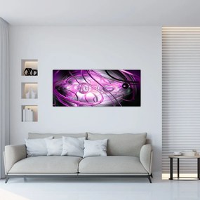 Tablou cu abstracție  frumoasă în violet (120x50 cm), în 40 de alte dimensiuni noi