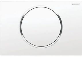 Clapeta actionare rezervor wc alb mat detalii crom lucios Geberit Sigma10 Alb mat detalii crom lucios
