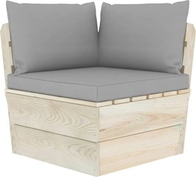 vidaXL Canapea de grădină din paleți, colțar, cu perne, lemn molid