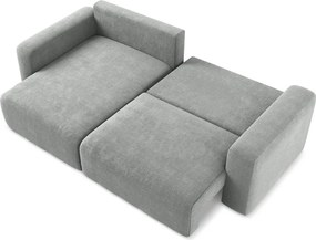 Colțar gri extensibil/cu spațiu de depozitare cu tapițerie din chenille (cu colț pe partea stângă/cu șezlong) Kona – Makamii