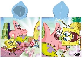 Poncho pentru copii Sponge Bob și Patrick , 55 x110 cm