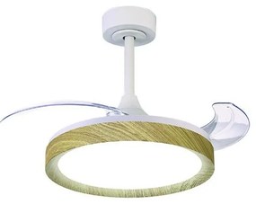 Lustra LED CCT cu ventilator si telecomanda MISTRAL Mini aspect lemn MA-8830
