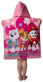 Poncho pentru copii roz din frotir Paw Patrol – Jerry Fabrics