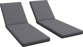 Outsunny Set de 2 Perne pentru Șezut și Spătar, Înlocuire Perne pentru Scaune de Patio, Perne cu Șnururi pentru Interior și Exterior, Gri | Aosom Romania