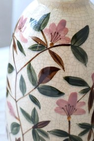 Vaza din ceramica, cu motive florale, H33/D18cm