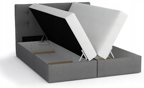Pat matrimonial Boxspring 160 cm Fade 2 (gri) ( cu saltea și sp. depozitare). 1046498