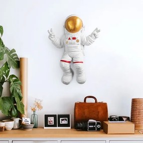 Decorațiune de perete 47x35 cm auriu astronaut