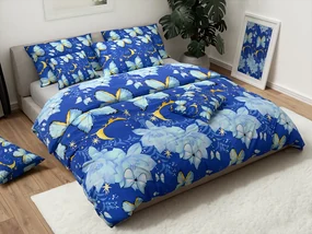 Lenjerie de pat din bumbac BLUE BUTTERFLY albastru inchis Dimensiune lenjerie de pat: 70 x 90 cm | 140 x 200 cm