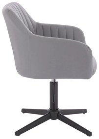 HC190CRSS Scaun Gri din Piele Ecologica cu Bază Neagră