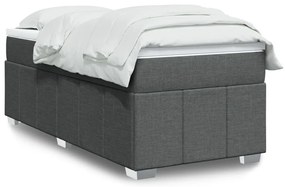 vidaXL Pat box spring cu saltea, gri închis, 80x200 cm, textil