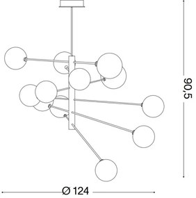 Lustră LED pe tijă Ideal Lux EQUINOXE 12xG4/2W/230V
