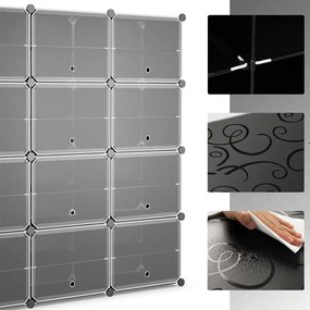 Suport pentru pantofi din plastic cu 12 compartimente și cârlige laterale