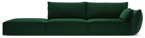 Canapea verde-închis cu tapițerie din catifea, cu colț pe partea dreaptă 264 cm Vanda – Mazzini Sofas