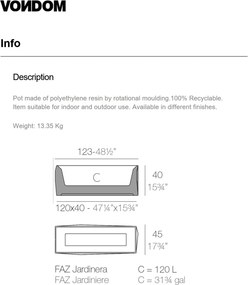 Ghiveci / Jardiniera plante design decorativ modern Faz CUBO PLANTER II
