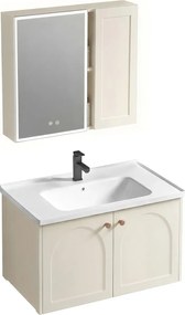 Set mobilier de baie cu lavoar Denver 60cm Creme