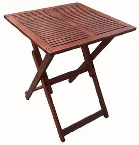 Set masa si scaune pentru gradina Kreta Muhler Meranti 1001746, 3 piese, Lemn Meranti/Shorea, Pliabil, Maro rosiatic