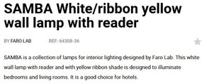 Aplica moderna design elegant SAMBA reader LED alb/galben