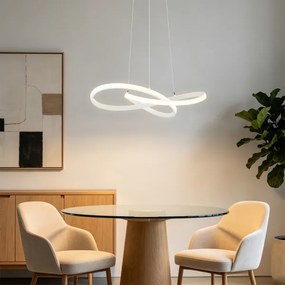 Brilagi - LED dimabil lustră suspendată pe cablu INFINITY LED/55W/230V 50x50 cm albă + telecomandă