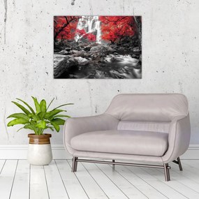 Tablou - Cascade în peisajul de toamnă (70x50 cm)