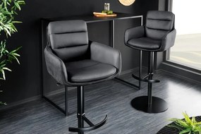 Scaun de bar pivotant Big George, microfibra/ piele antracit