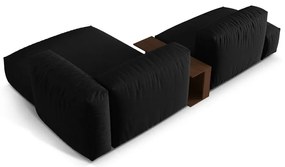 Colțar modular negru (cu colț pe partea dreaptă) Martina – Micadoni Home