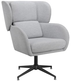 Fotoliu gri deschis wing cu tapițerie din catifea Vanessa – Støraa